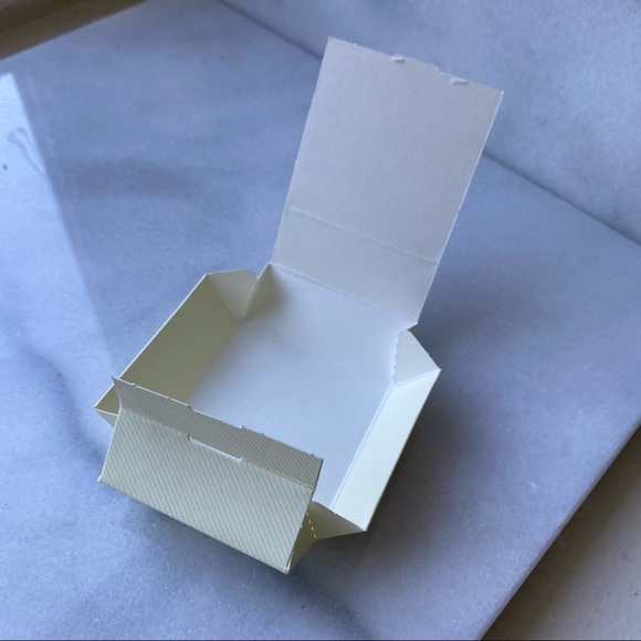 50 Cream Pinstriped 2 piece Lid and Base Favor Box - Picture 5 of 11